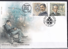 Delcampe - SERBIA 2022,NIKOLA TESLA,BRILLIANT MIND OF SERBIAN PEOPLE,FDC - Servië