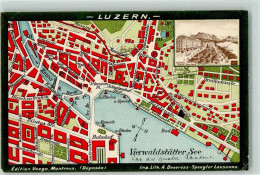 Delcampe - 6000 Luzern Lucerne Gebrauchsspuren Plan Vierwaldstättersee Hotel Beau R... - 10301850 - Luzern