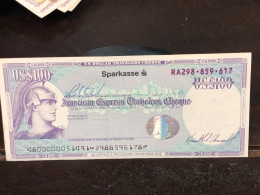 Delcampe - 1980/2004 US Bearer's Checks US Money International Travel CHEQUE `100 US DOLLARS Year -LOT-1PCS - Cheques & Traverler's Cheques