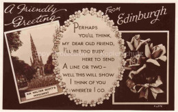 Delcampe - EDINBURGH  SCOTLAND UK Sir-Walter-Scotts-Monument Rosen Gruss - Sonstige & Ohne Zuordnung
