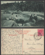 Delcampe - Ceylon KE7 6c 1911 Old Postcard Sea-Shore Mount Lavinia, Fisherman Fishing Rocks - Sri Lanka (Ceylon)