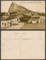 Delcampe - Gibraltar Old Postcard The Rock From The Linea Bull Ring Houses And Street Scene - Gibraltar