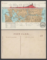 Delcampe - MAP, Seas Of Canal Zone Isthmus Of Panama, Colon Limon Bay Old Embossed Postcard - Non Classés