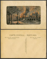 Delcampe - WW1 Woven Silk Old Postcard ARRAS 1915 FIRE Bombardment Street Scene & War Ruins - Non Classés