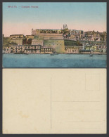 Delcampe - Malta Maltese Old Colour Postcard Custom House From Grand Harbour Boats Valletta - Non Classés