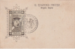 Delcampe - 10° Reggimento Fanteria Brigata Regina - Cartolina Postale Reggimentale Con Errinofilo E Decori Dorati - Primi '900 - Regimente