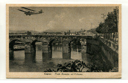 Delcampe - Capua - Cartolina Ponte Romano Sul Volturno Con Velivolo In Volo - Marcofilie (Luchtvaart)