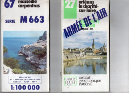 Delcampe - Lot De 8 Anciennes Cartes Routières, IGN Ou Topographique (voir Photos) Années 80 - Wegenkaarten