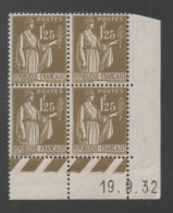 Delcampe - Coin Daté Du Timbre De France N° 0287 Du 19 9 32 Neuf ** - Autres & Non Classés