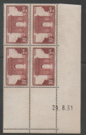 Delcampe - Coin Daté Du Timbre De France N° 0258 Du 29 8 31 Neuf ** - Autres & Non Classés