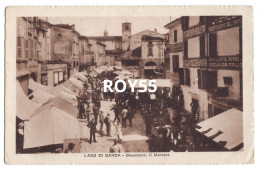 Delcampe - Lombardia Brescia Desenzano Del Garda Il Mercato Animatissima Veduta Con Persone Bancarelle Primi 900 (f.piccolo) - Mercados