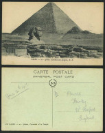 Delcampe - Egypt 1917 Old Postcard Cairo SPHINX PYRAMID And TEMPLE Sphynx Pyramide Le Caire - Sonstige & Ohne Zuordnung