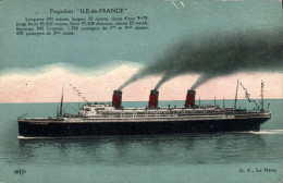 Delcampe - CPA Bateau Paquebot Ile De France - Dampfer