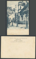 Delcampe - Gibraltar Old UB Postcard Roman Catholic Church, Street Scene Clock & Bell Tower - Gibraltar