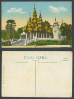 Delcampe - Burma Old Postcard Entrance Shwe Dagon Pagoda Rangoon Temple Palm Trees Steps 50 - Myanmar (Birma)