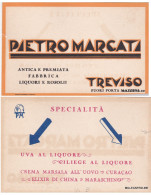 Delcampe - # TREVISO: Testatina- PIETRO MARCATI - Fabbrica Liquori E Rosolii - (cartoncino) - Treviso