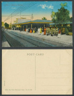 Delcampe - Egypt Old Colour Postcard Suez Railway Station, Group Of Soldiers, Train Station - Sonstige & Ohne Zuordnung
