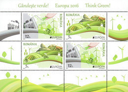 Delcampe - CEPT / Europa 2016 Roumanie  N° BF 593_A ** Think Green - Ecologie, Vélo                                     101178X27 - 2016