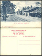 Delcampe - Ceylon Old Postcard Street Scene Grand Pass Tram Tramway Tramlines Native Houses - Sri Lanka (Ceylon)