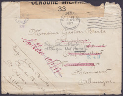Delcampe - Env. En Franchise "Kriegsgefangenensendung" De Ste-Adresse Flam. FOLKESTONE /3 APR 1917 Pour Prisonnier Belge à HANNOVRE - Prisoners