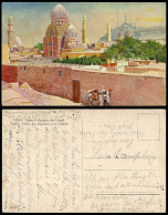 Delcampe - Egypt Old Artist Drawn Postcard Cairo Tombs Of Mameluks Citadel Citadelle Donkey - Sonstige & Ohne Zuordnung