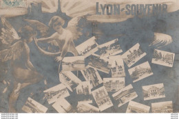 Delcampe - 69) LYON - SOUVENIR - COUPLE D ' ANGELOTS AVEC PRESENTATION DE CARTES POSTALES - 1904 - 2 SCANS - Lyon 1