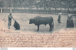 Delcampe - L11- CORRIDA DE TOROS - ALGABENO ENTRANDO A MATAR - BORDEAUX EN 1902 -  ( 2 SCANS ) - Stierkampf