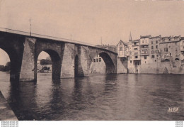 Delcampe - 47) VILLENEUVE SUR LOT - LE VIEUX PONT + TAMPON MILITAIRE 150° REGIMENT D ' INFANTERIE DETACHEMENT DE MARMANDE - 2 SCANS - Villeneuve Sur Lot