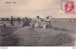 Delcampe - L18- OSTENDE  - PLAGE  - ANIMEE - CHATEAU DE SABLE - EN 1910 - Oostende
