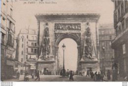Delcampe - 75) PARIS - PORTE SAINT DENIS + TAMPON MILITAIRE  AUX ARMEES DIRECTION DES CHEMINS DE FER GARE PARIS EST - ( 3 SCANS ) - Altri Monumenti, Edifici