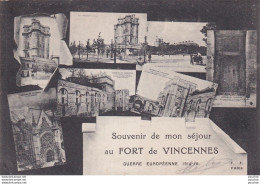 Delcampe - L39-94) FORT DE VINCENNES - SOUVENIR DE MON SEJOUR - GUERRE EUROPEENNE 1914 - 16 - ( 2 SCANS ) - Vincennes