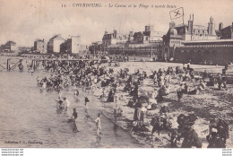 Delcampe - R19-50) CHERBOURG - LE CASINO ET LA PLAGE A  MAREE  HAUTE  - ANIMATION -  EN 1914 -  ( 2 SCANS ) - Cherbourg