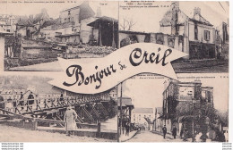 Delcampe - L8-60) CREIL - OISE - BONJOUR - GUERRE 1914 - RUE GAMBETTA -  RUE DE L ' ECOLE  SOMASCO - ( 2 SCANS ) - Creil