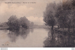 Delcampe - L13-41) SALBRIS - LOIR ET CHER - LES BORDS DE LA SAULDRE - ANIMATION - PECHEUR A LA LIGNE -  EN 1912 - ( 2 SCANS ) - Salbris