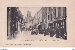 Delcampe - L7-47) CASTELJALOUX LES BAINS - GRAND ' RUE - ANIMATION -  COMMERCES - HABITANTS - ( 2 SCANS ) - Casteljaloux