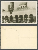 Delcampe - Egypt Old Real Photo Postcard Cairo Entrance Court Of The Mosque El Azhar Prayer - Sonstige & Ohne Zuordnung