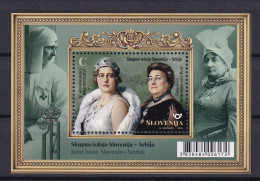 Delcampe - SLOVENIA 2026,JOINT ISSUES SLOVENIA -SERBIA,SRBIJA,QUEEN MARIA,FRANJA TAVČAR,BLOCK,MNH - Emissions Communes