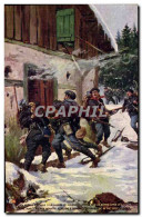Delcampe - CPA Militaria Chasseurs Alpins Attaque D'un Bureau De Douane Par Les Alpins Dans Les Hautes Vosges - Uniforms