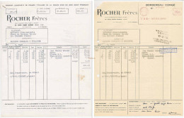 Delcampe - Facture + Bordereau Congé Du 17 Février 1966 De ROCHER FRERES La Côte Saint André Isère 38 Liquoriste  (Cherry Rocher, * - 1950 - ...