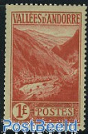 Delcampe - Andorra, French Post 1938 1f, Stamp Out Of Set, Unused (hinged) - Unused Stamps