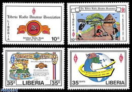 Delcampe - Liberia 1987 Radio Amateurs 4v, Mint NH, Performance Art - Radio And Television - Télécom