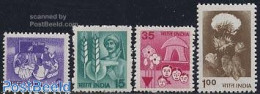 Delcampe - India 1980 Definitives 4v, Mint NH, Nature - Flowers & Plants - Neufs