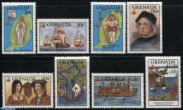 Delcampe - Grenada 1987 Discovery Of America 8v, Mint NH, History - Transport - Various - Explorers - Ships And Boats - Maps - Explorateurs