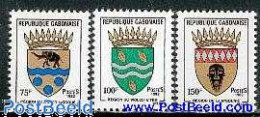 Delcampe - Gabon 1982 Coat Of Arms 3v, Mint NH, History - Nature - Coat Of Arms - Elephants - Nuovi