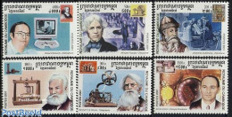Delcampe - Cambodia 2001 Explorers & Inventors 6v, Mint NH, History - Science - Explorers - Computers & IT - Inventors - Physicians - Explorateurs