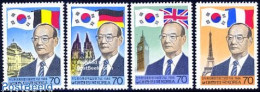 Delcampe - Korea, South 1986 European Visit 4v, Mint NH, History - Flags - Politicians - Corée Du Sud