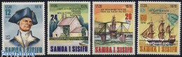 Delcampe - Samoa 1978 Captain James Cook 4v, Mint NH, History - Transport - Various - Explorers - Ships And Boats - Maps - Art - .. - Explorateurs