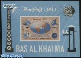 Delcampe - Ras Al-Khaimah 1966 100 Years I.T.U. S/s, Mint NH, Science - Transport - Various - Telecommunication - Space Explorati.. - Télécom