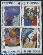 Delcampe - Philippines 1998 100 Years Post 4v [+], Mint NH, Transport - Various - Post - Stamps On Stamps - Aircraft & Aviation -.. - Poste