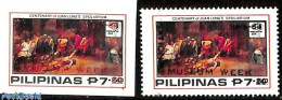 Delcampe - Philippines 1984 Museum Week 2v (red & Black Overprints), Mint NH, Museums - Museos